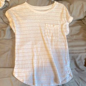 Striped beach-y shirt pink and white